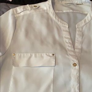 Calvin Klein basic Military style blouse